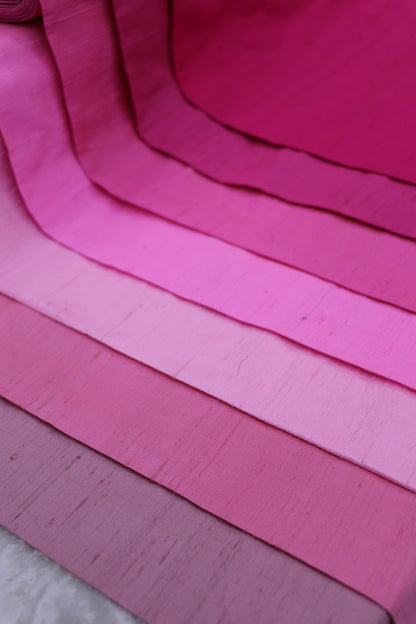 Hues Of Pinks & Purples Pure Raw Silk