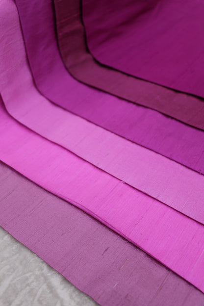 Hues Of Pinks & Purples Pure Raw Silk