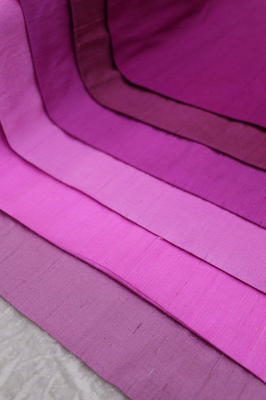 Hues Of Pinks & Purples Pure Raw Silk