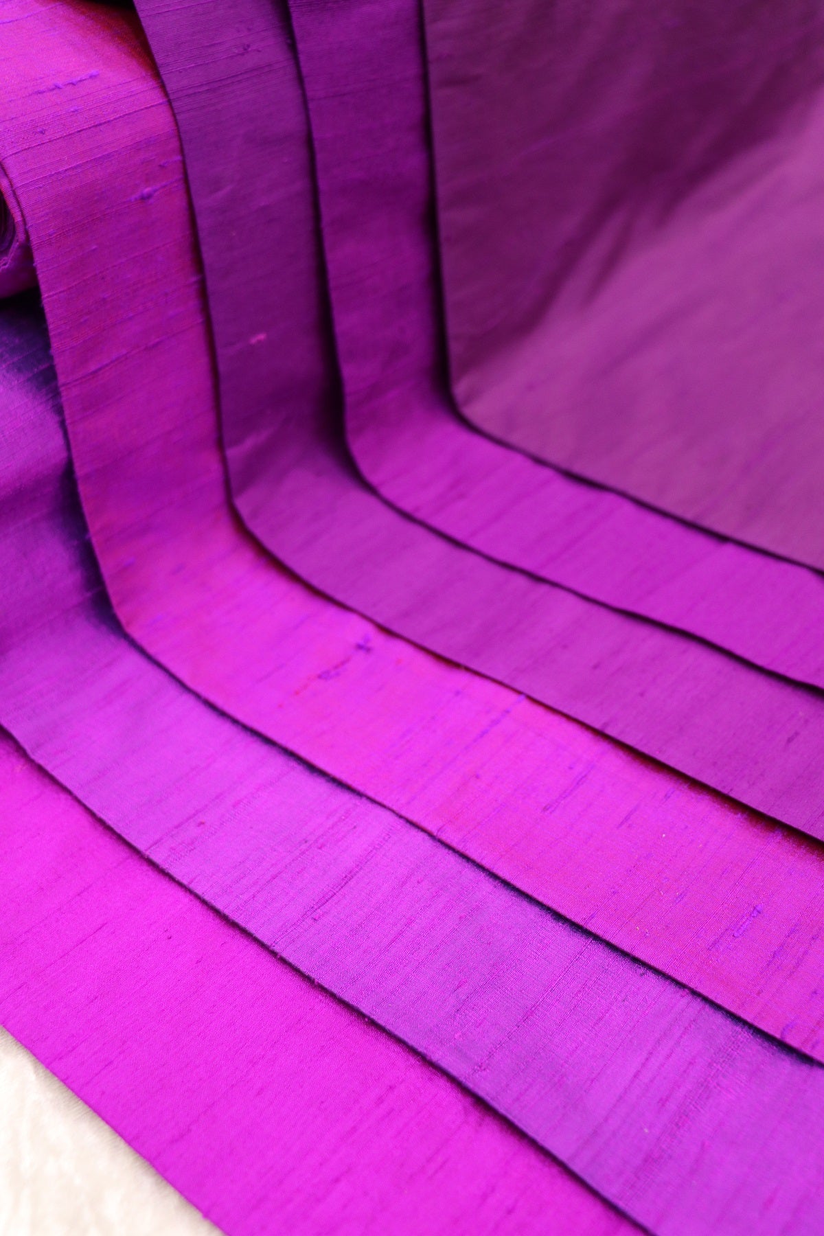 Hues Of Pinks & Purples Pure Raw Silk