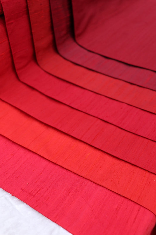 Hues Of Reds & Maroons Pure Raw Silk