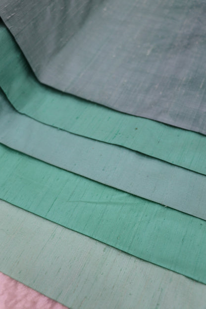 Hues Of Sea Greens & Rama Greens Pure Raw Silk
