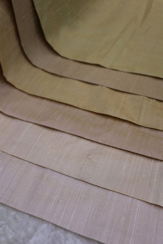 Hues of Silver And Creams Pure Tissue Raw Silk Fabric