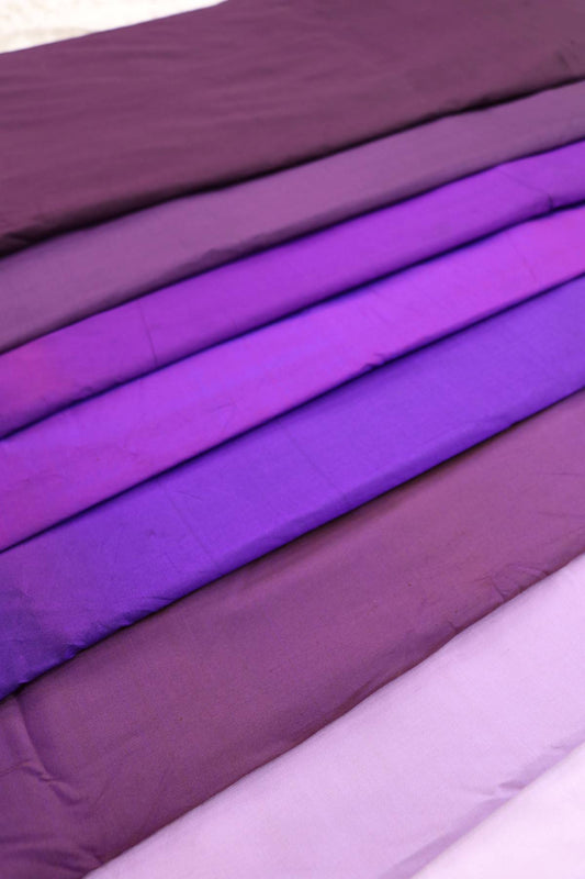 Hues Of Violet Pure Pattu Fabric