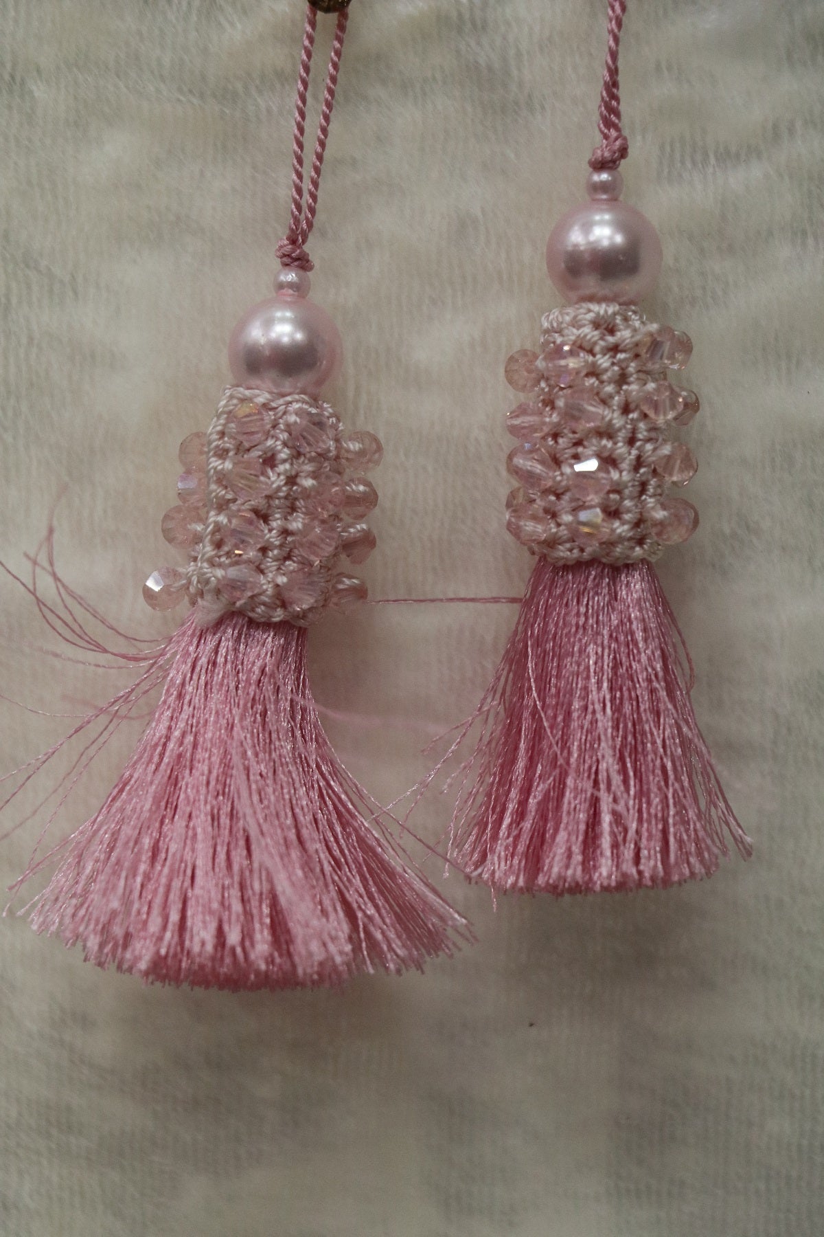 Silk Thread Blouse Latkans Crochet Worked With Crystal Beads