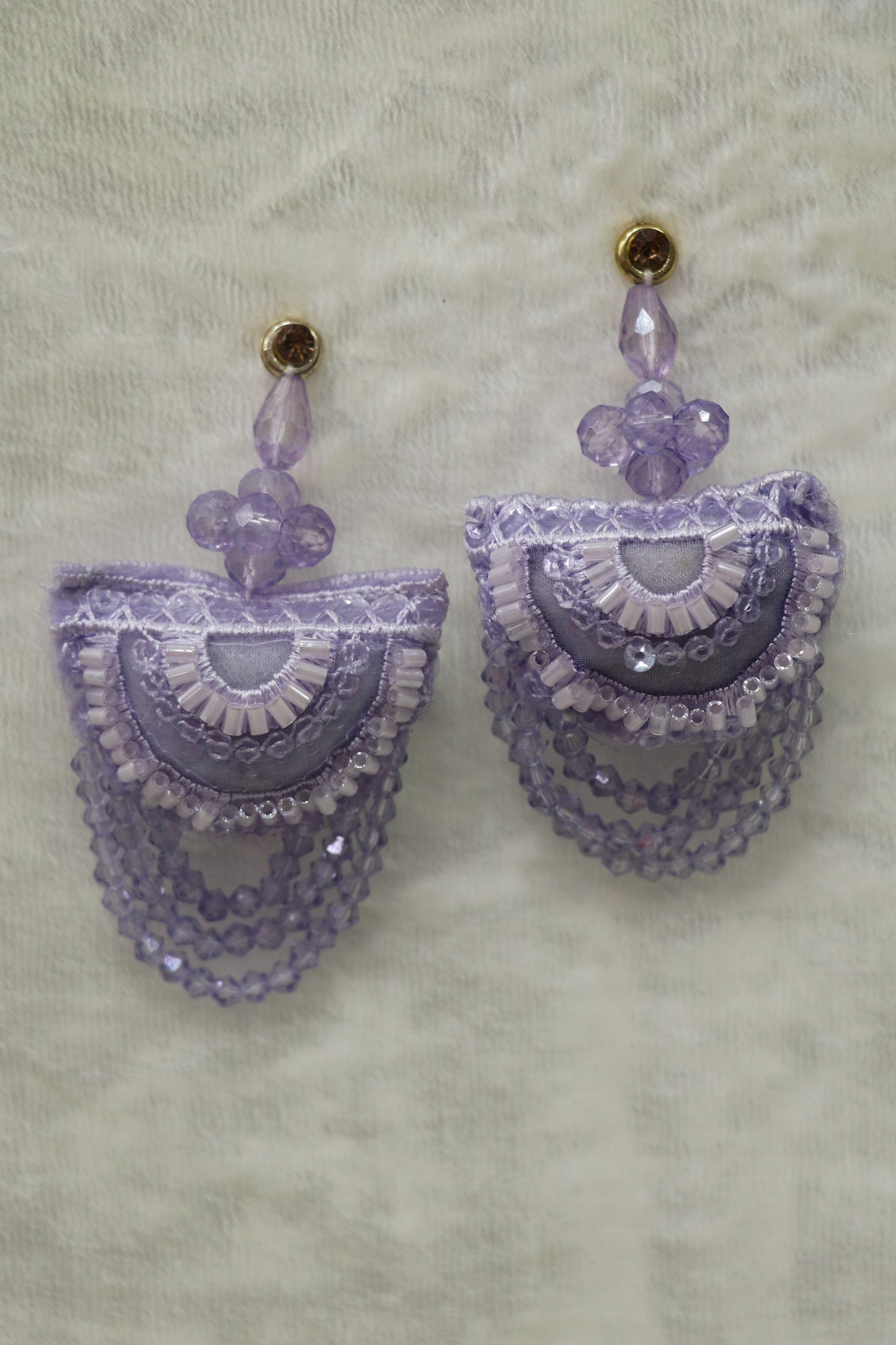 Half Moon Shaped Crystal Beads Hanging & Worked Blouse Latkans