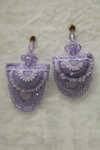Half Moon Shaped Crystal Beads Hanging & Worked Blouse Latkans
