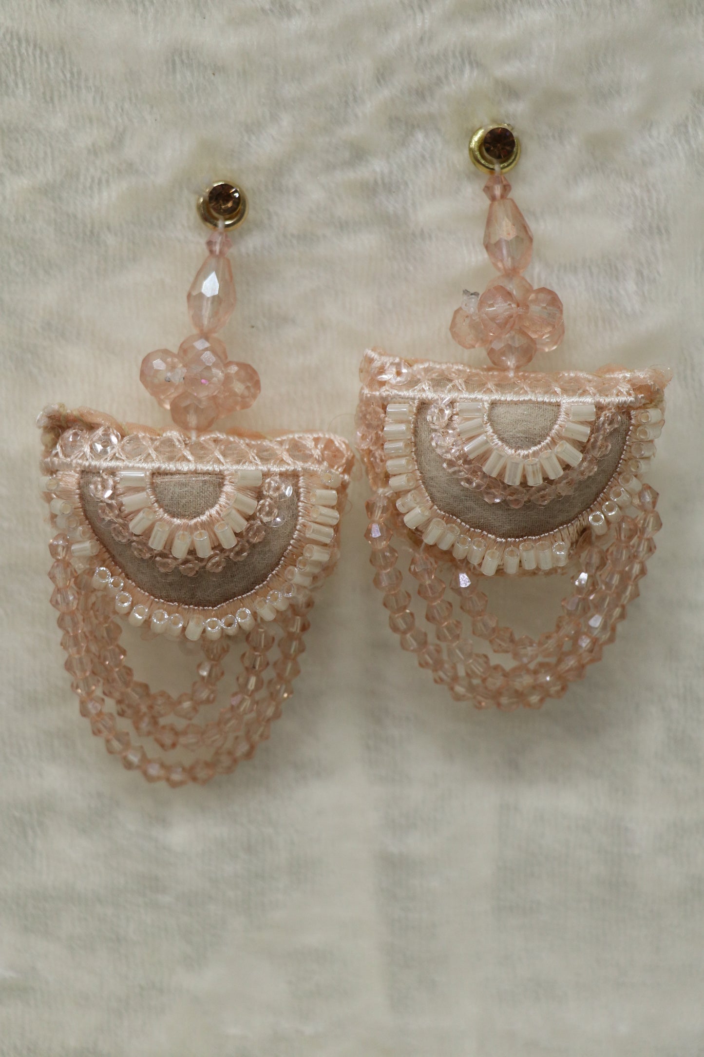 Half Moon Shaped Crystal Beads Hanging & Worked Blouse Latkans