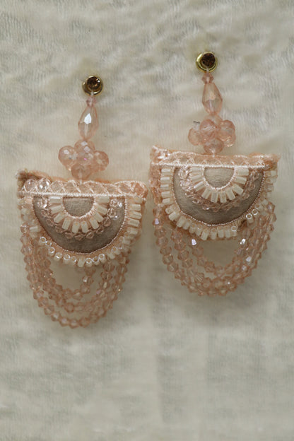 Half Moon Shaped Crystal Beads Hanging & Worked Blouse Latkans