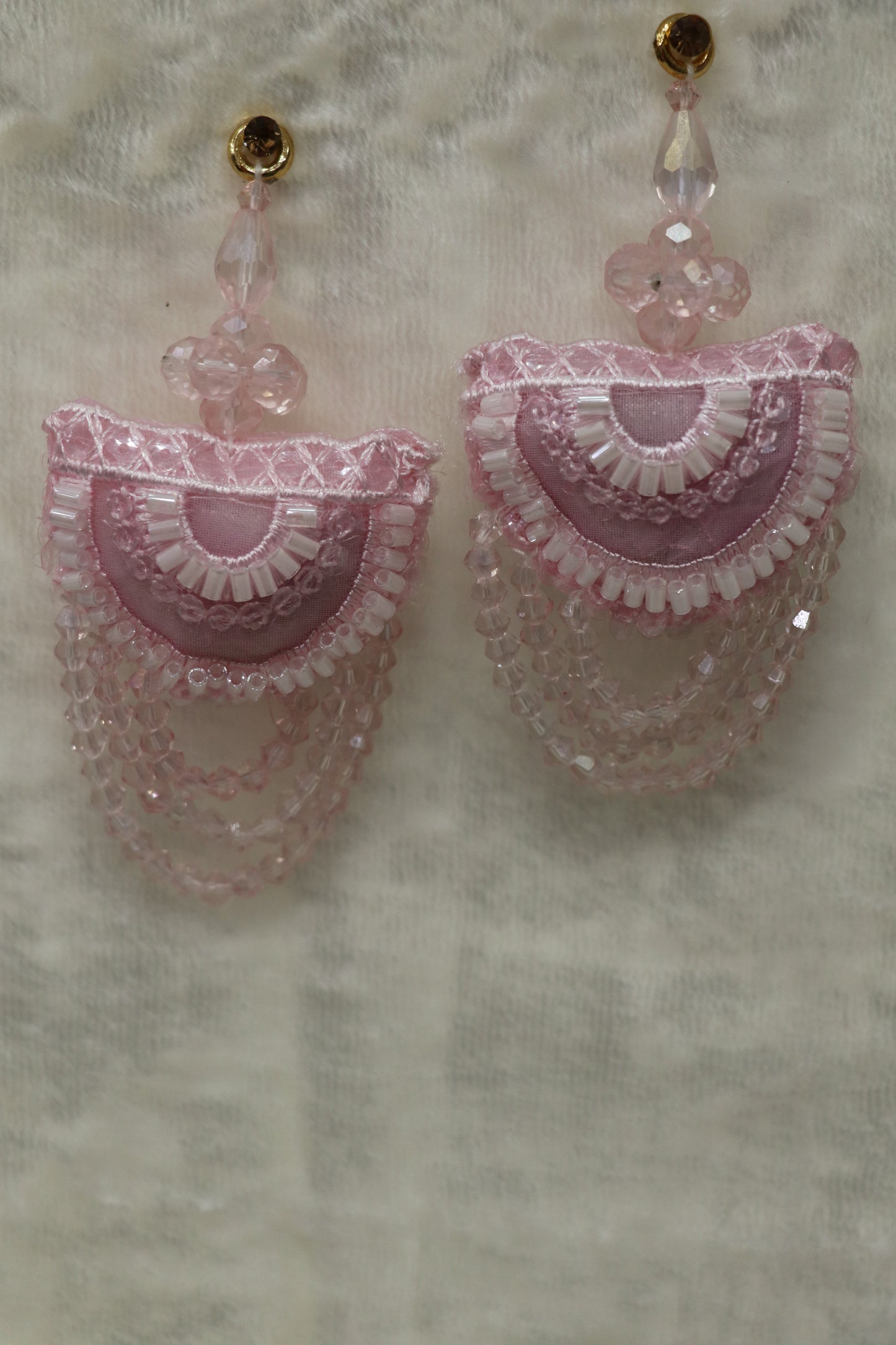 Half Moon Shaped Crystal Beads Hanging & Worked Blouse Latkans