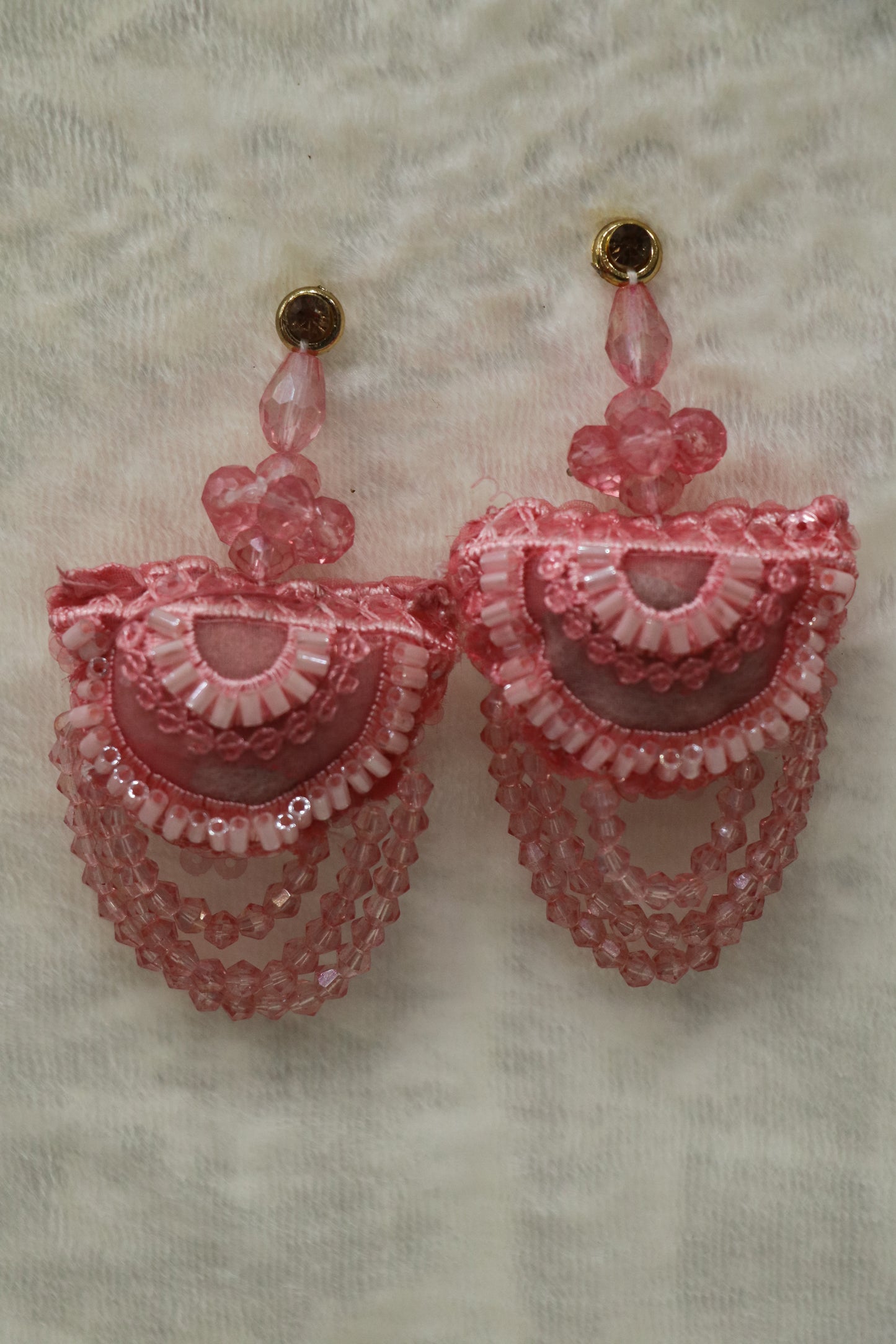 Half Moon Shaped Crystal Beads Hanging & Worked Blouse Latkans