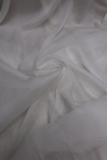 Pure Wrinkle Crepe White Dyeable Fabric