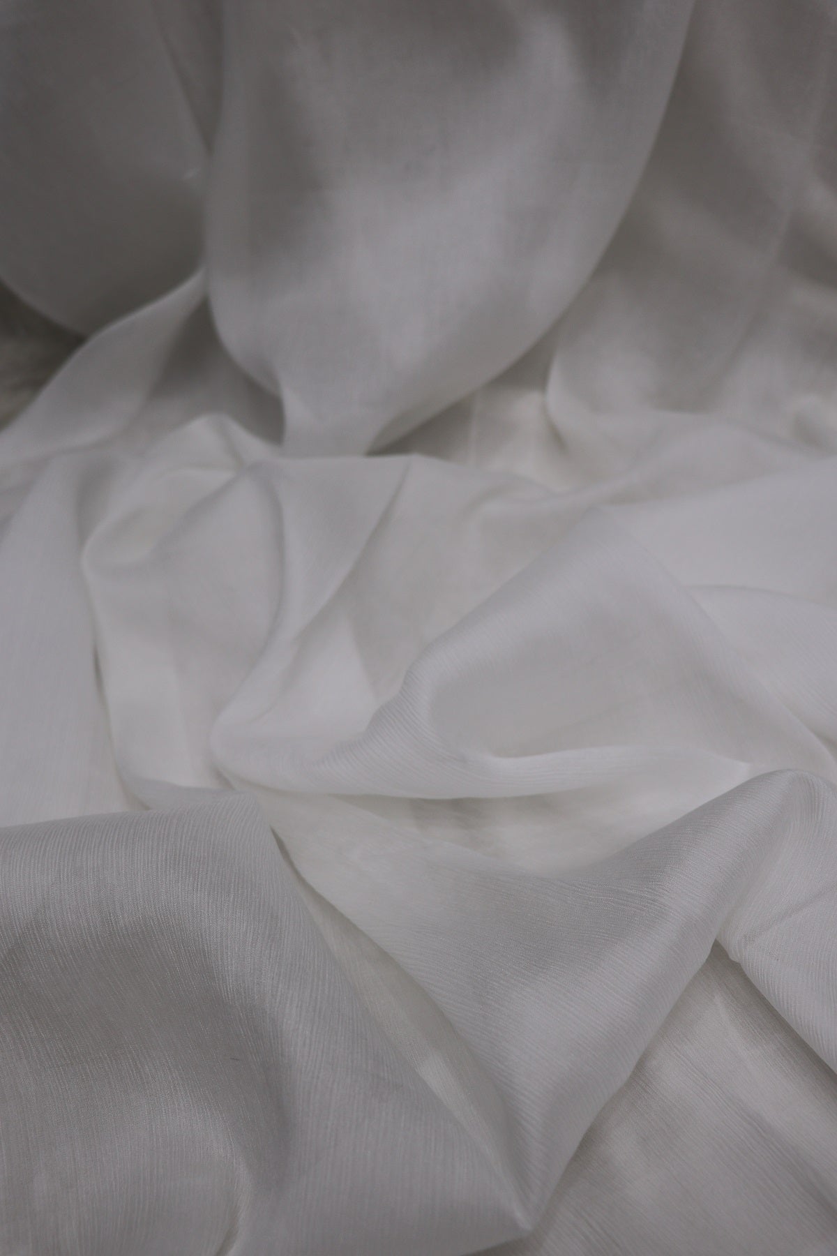 Pure Wrinkle Crepe White Dyeable Fabric