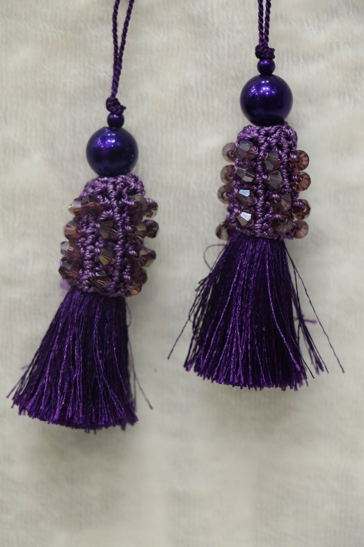 Silk Thread Blouse Latkans Crochet Worked With Crystal Beads