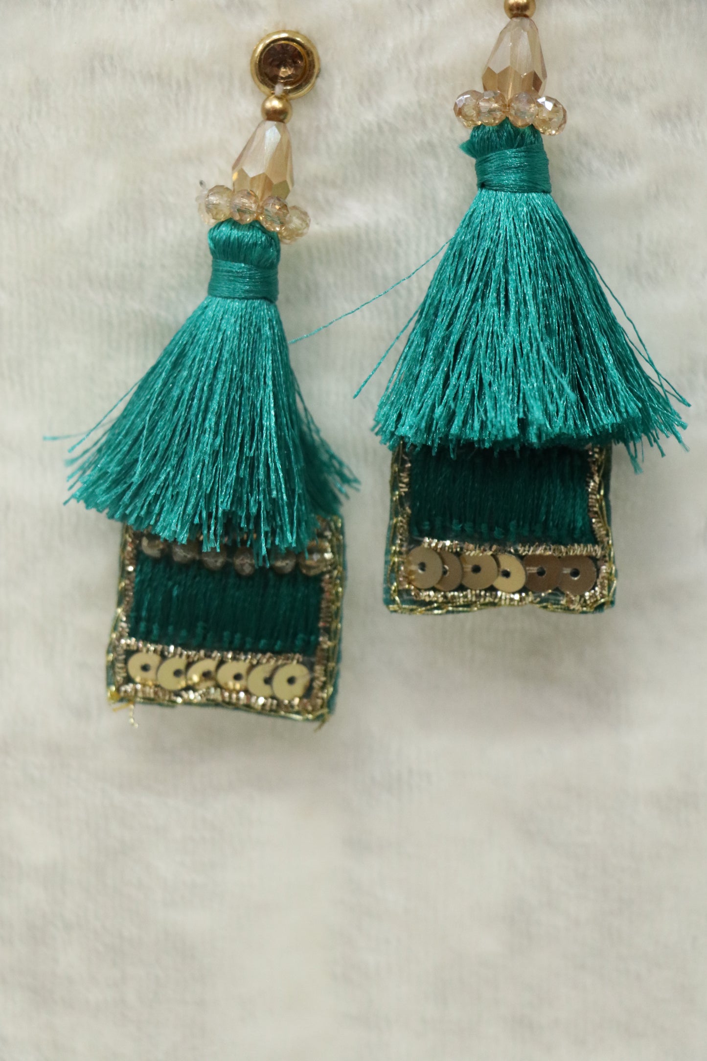 Sequins & Zardosi Hand Worked Silk Thread Blouse Latkans