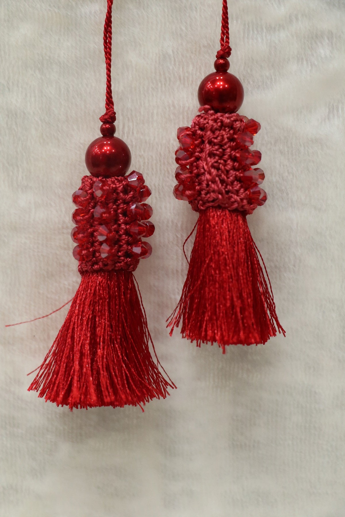 Silk Thread Blouse Latkans Crochet Worked With Crystal Beads